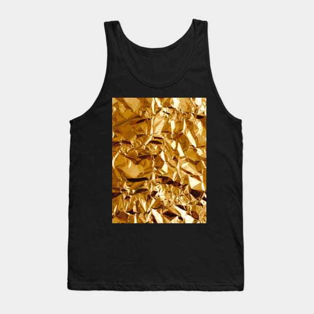 Crumpled Golden Foil Tank Top by Jirka Svetlik